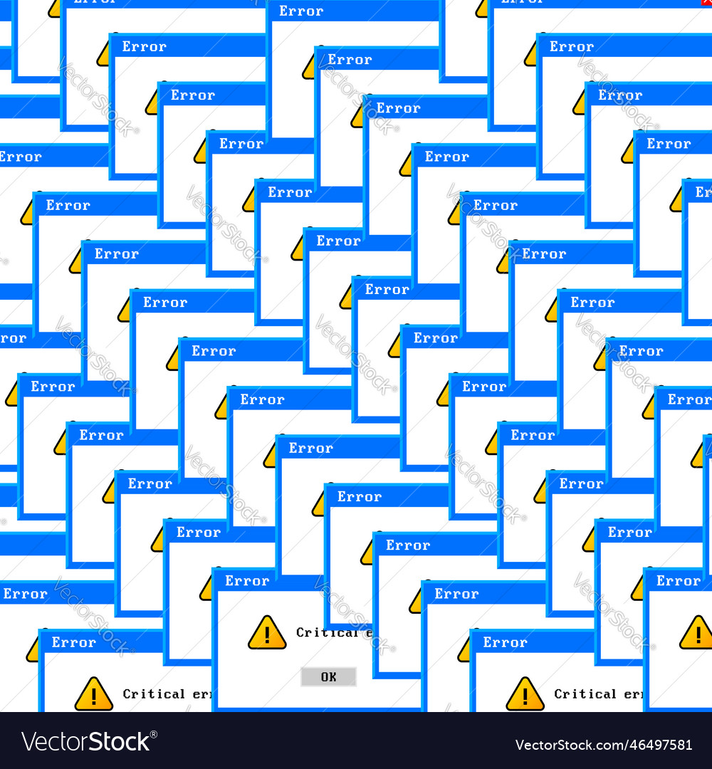 Old computer window critical error blank
