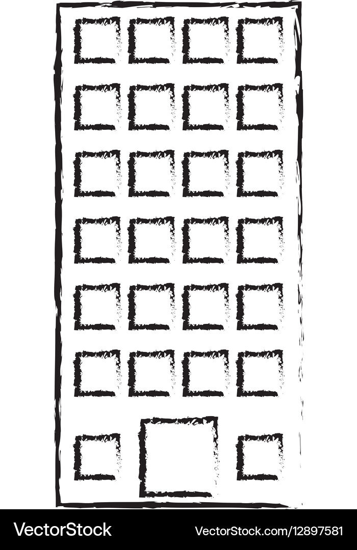 Profile building line sticker image Royalty Free Vector