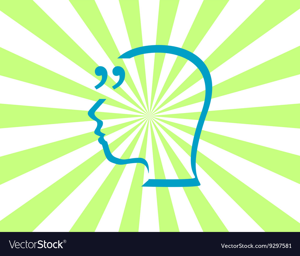 Quotation marks with thin line speech
