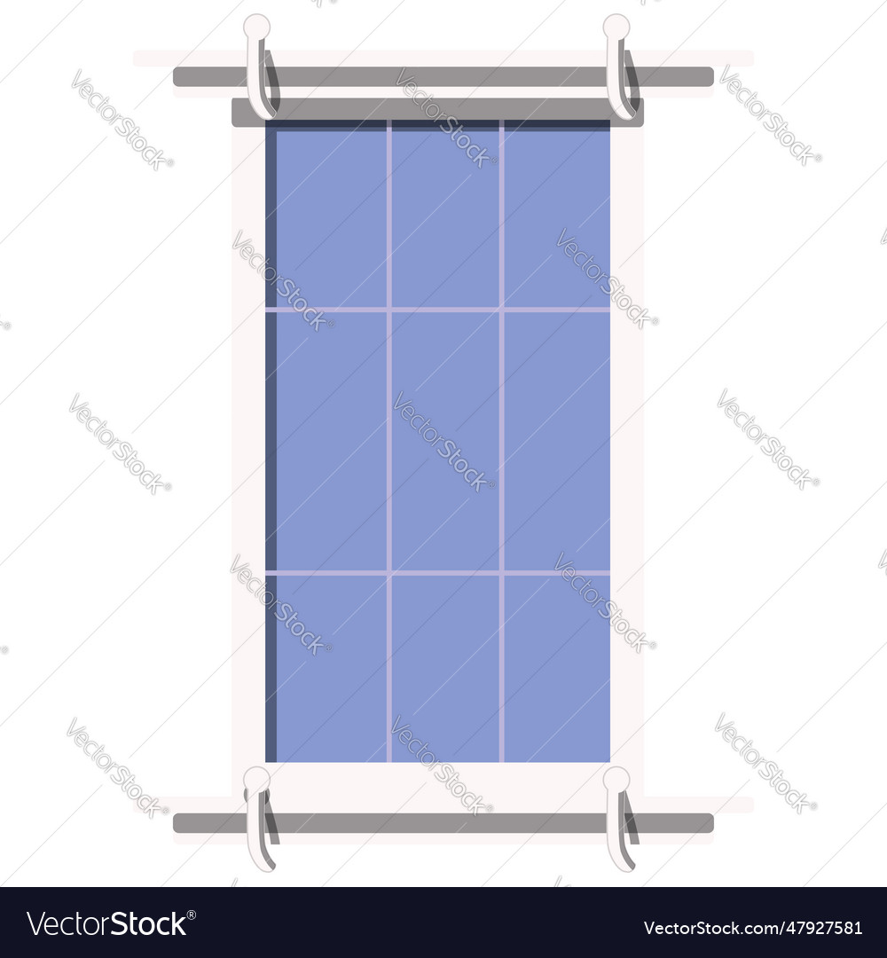 Rectangular colored window for home isolated