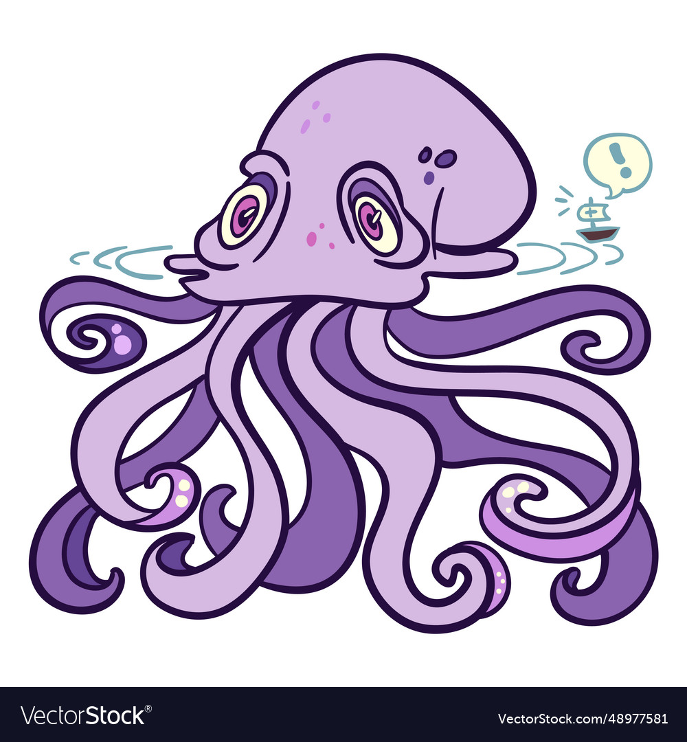 Sea animal kraken Royalty Free Vector Image - VectorStock