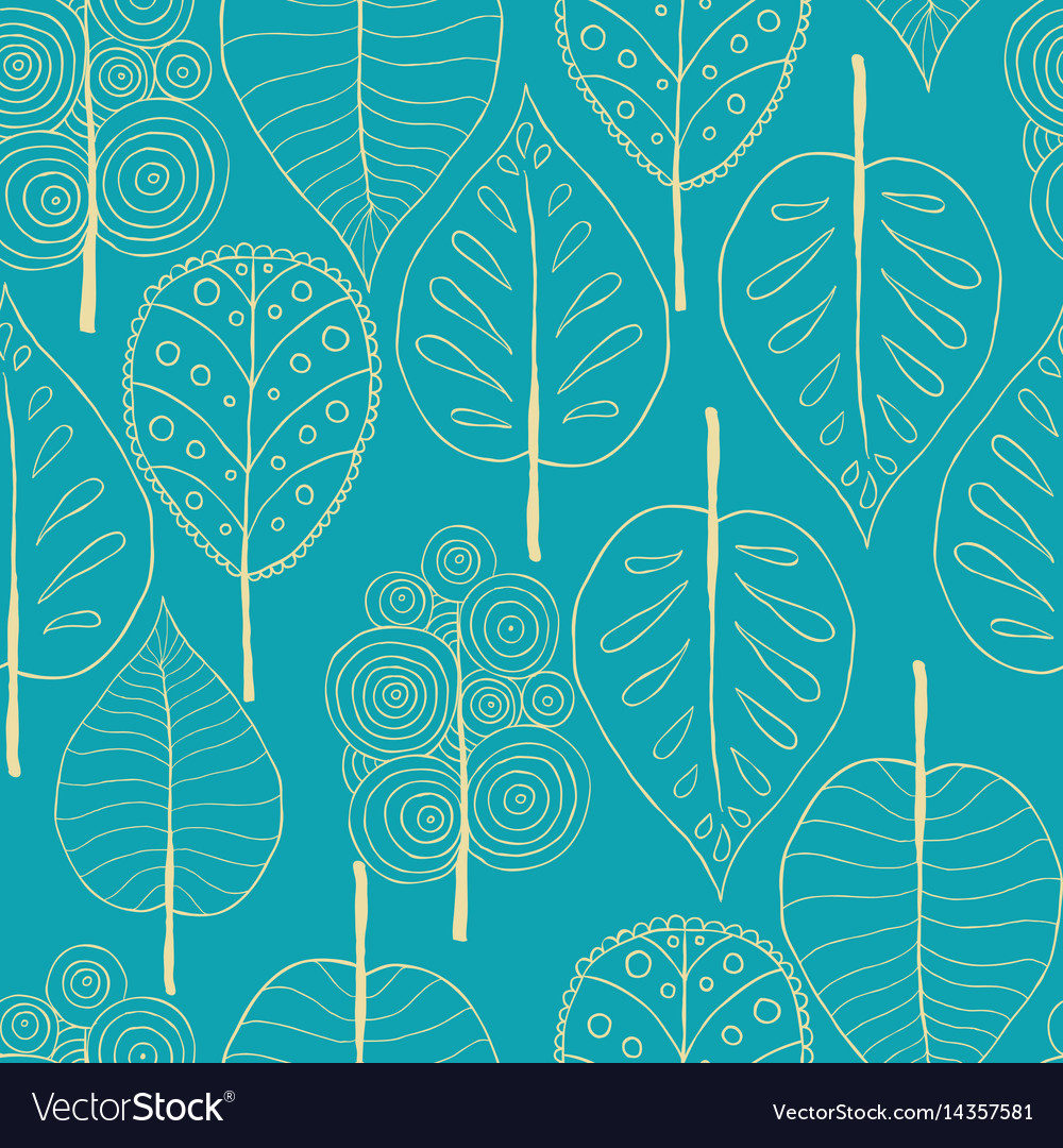 Seamless Blue Tree Pattern