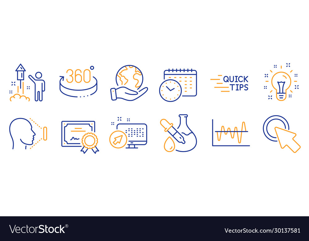 Set science icons such as click here web vector image Set science icons such as click here web