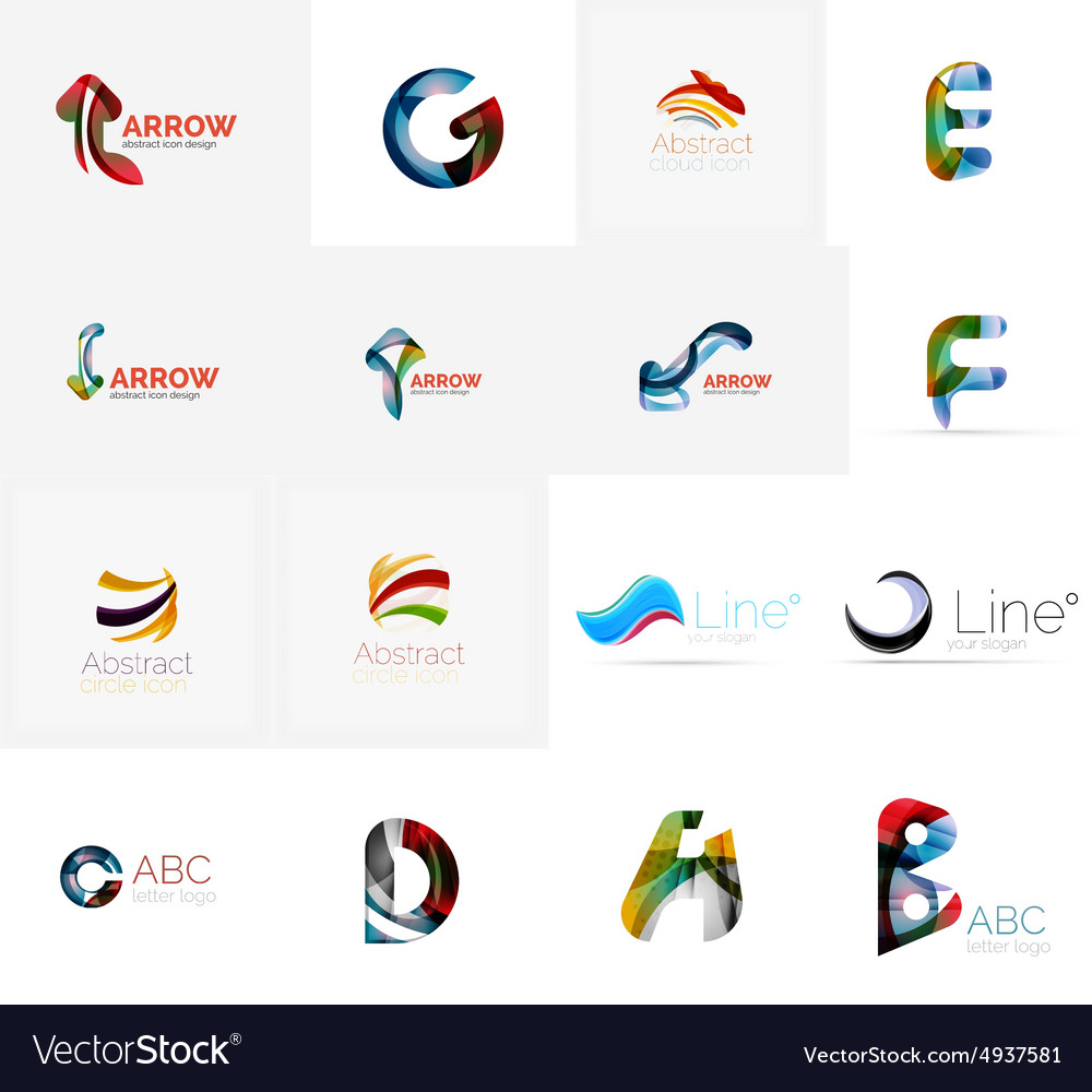 Set Universal Company Logo Ideas Business Icon Vector Image