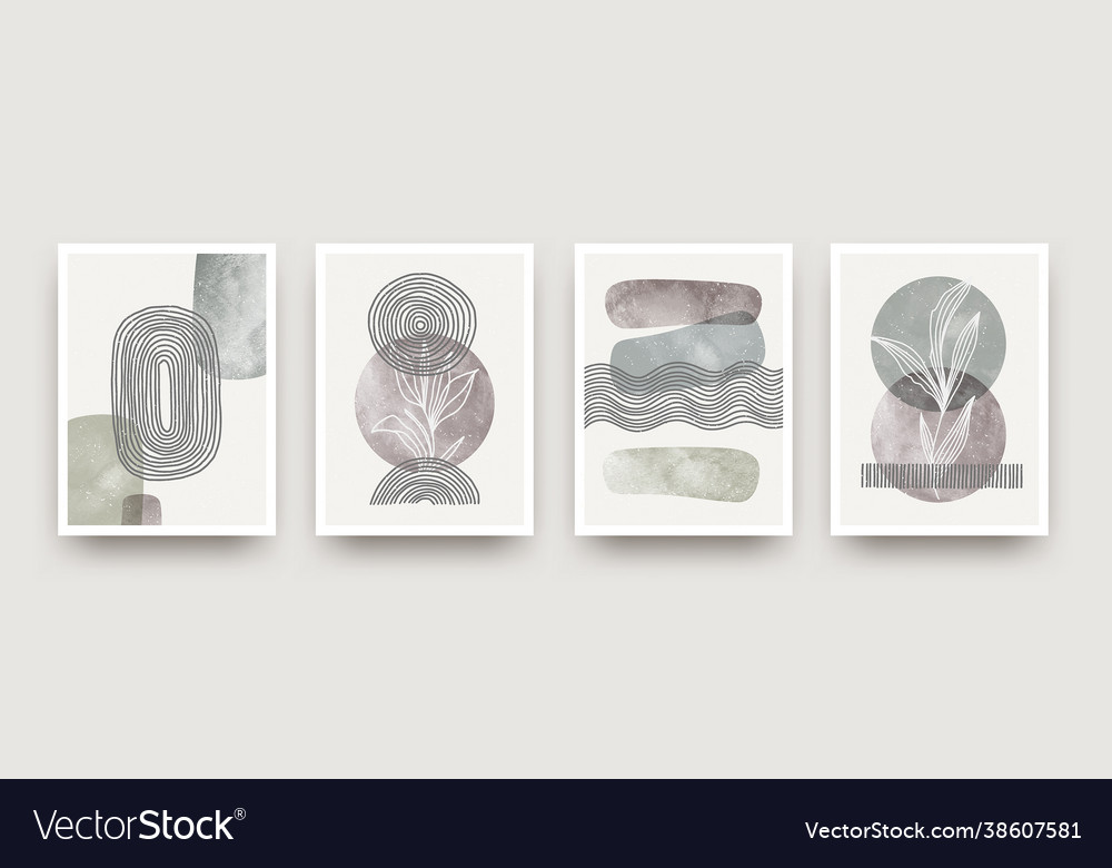 Set wall art minimal poster Royalty Free Vector Image