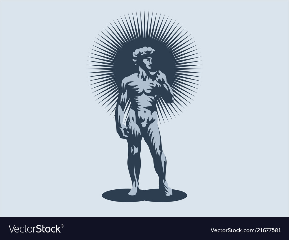 Statue of david or apollo Royalty Free Vector Image