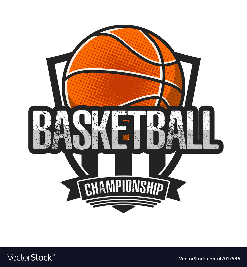 Basketball championship logo Royalty Free Vector Image