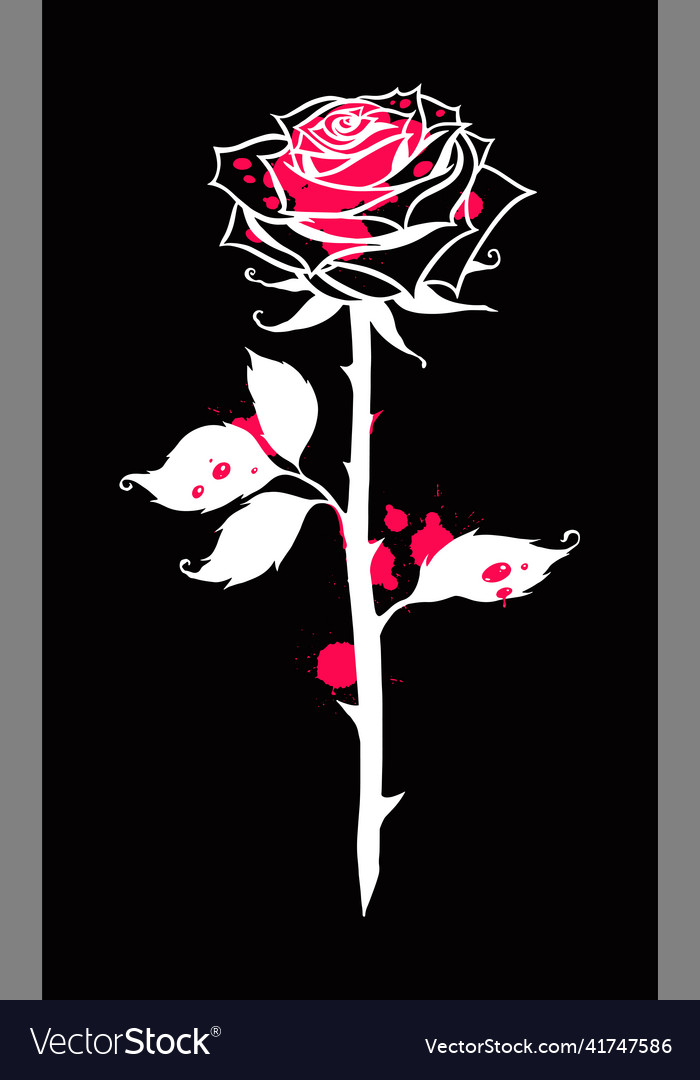 Bloody rose flower Royalty Free Vector Image VectorStock