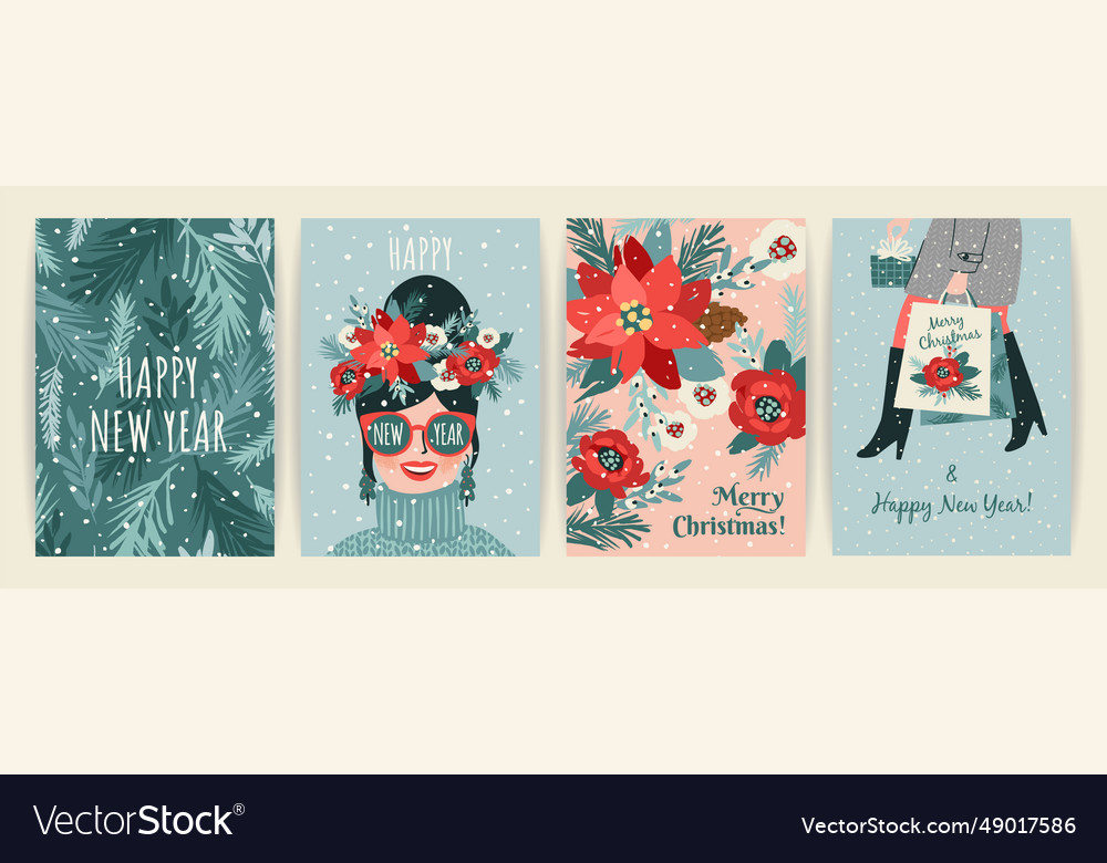 Christmas and happy new year Vector Image Christmas and happy new year