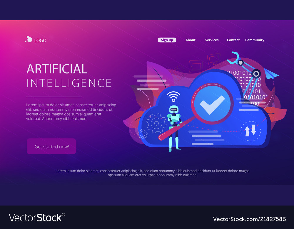Cloud robotics concept Vector Image Cloud robotics concept