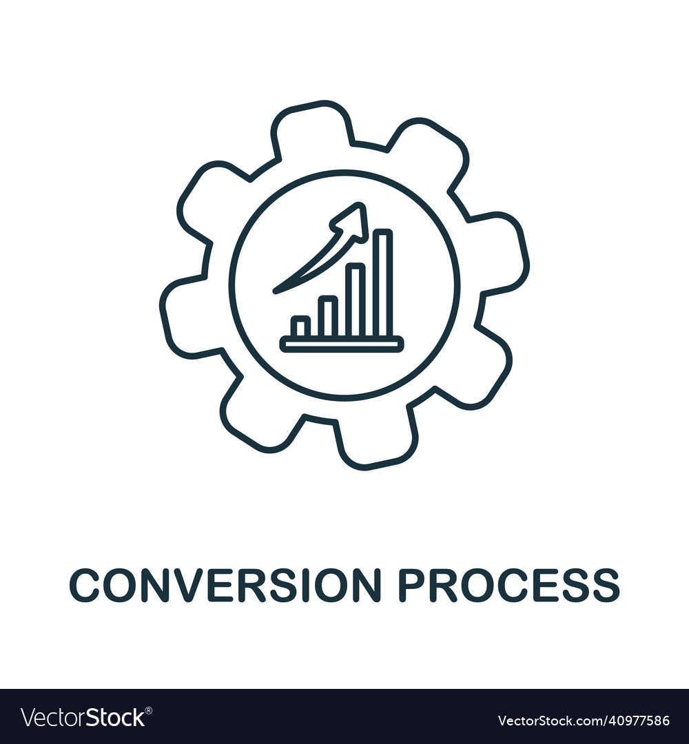 Conversion process icon line element from vector image Conversion process icon line element from