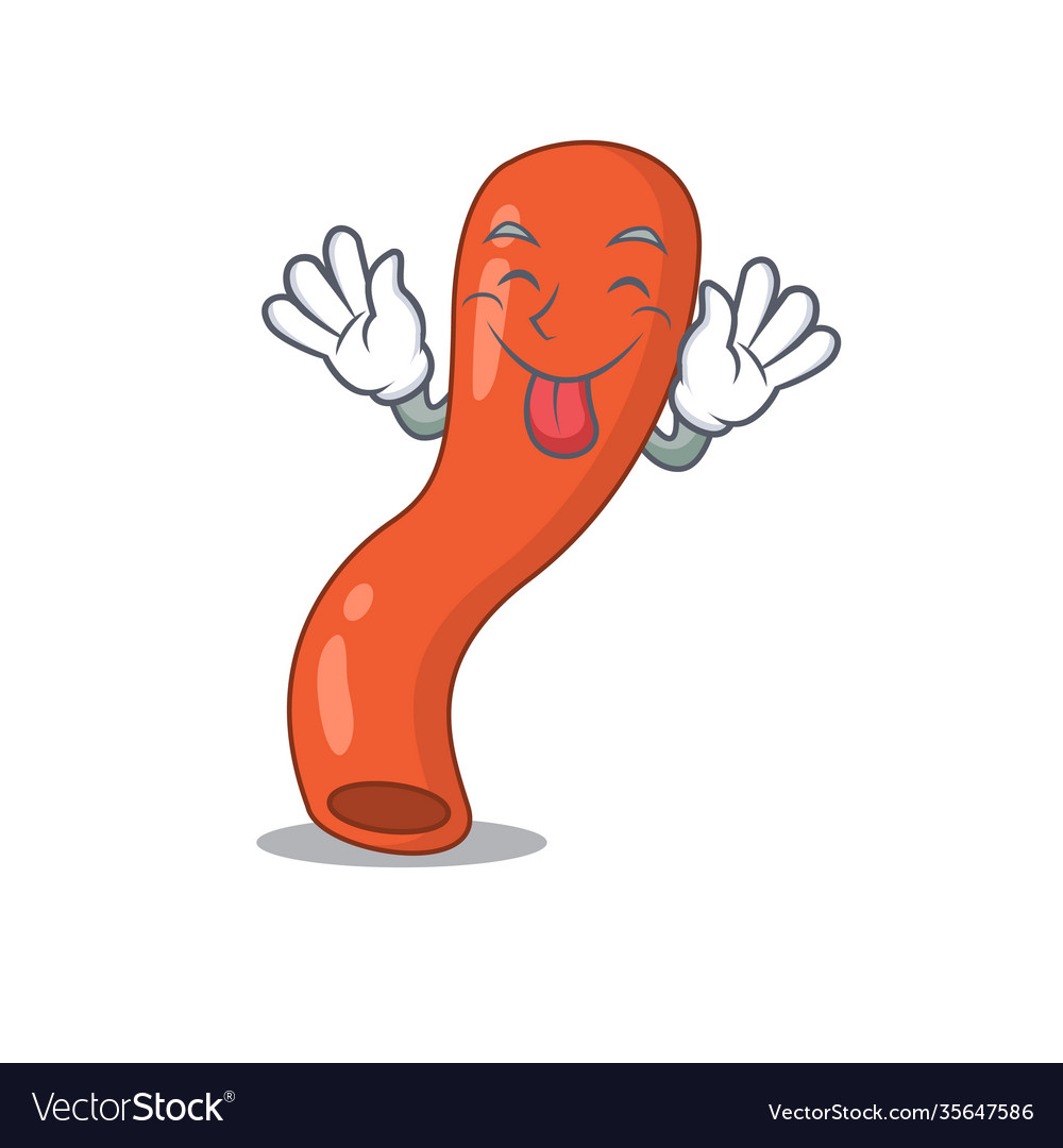 Funny appendix cartoon design with tongue out face