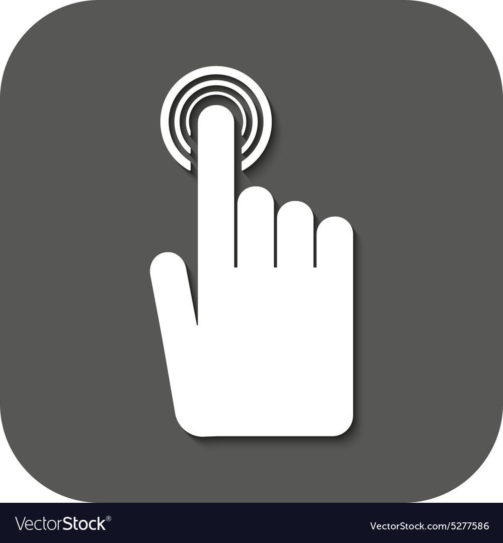 Hand click icon cursor symbol flat