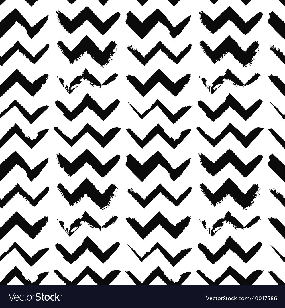 Hand drawn seamless pattern with zigzag line vector image Hand drawn seamless pattern with zigzag line