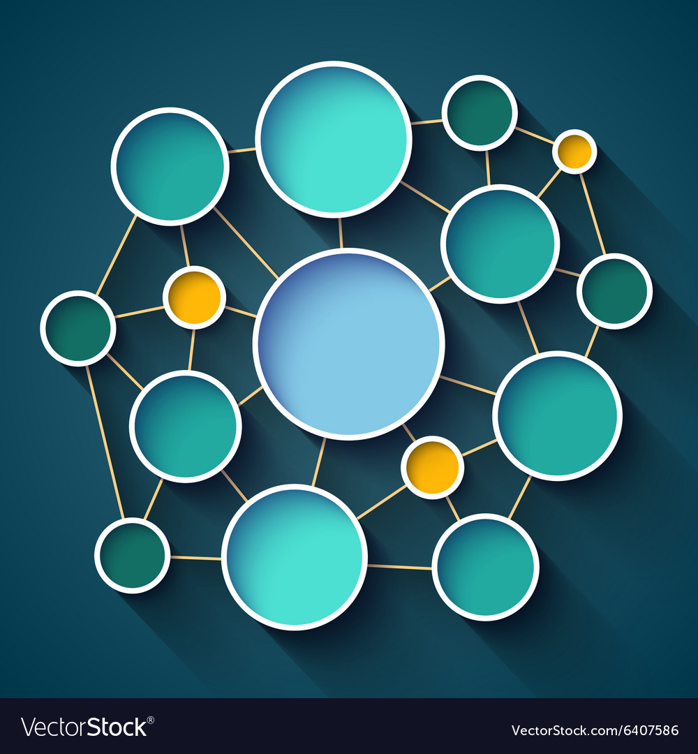 Infographics colorful circles and lines network