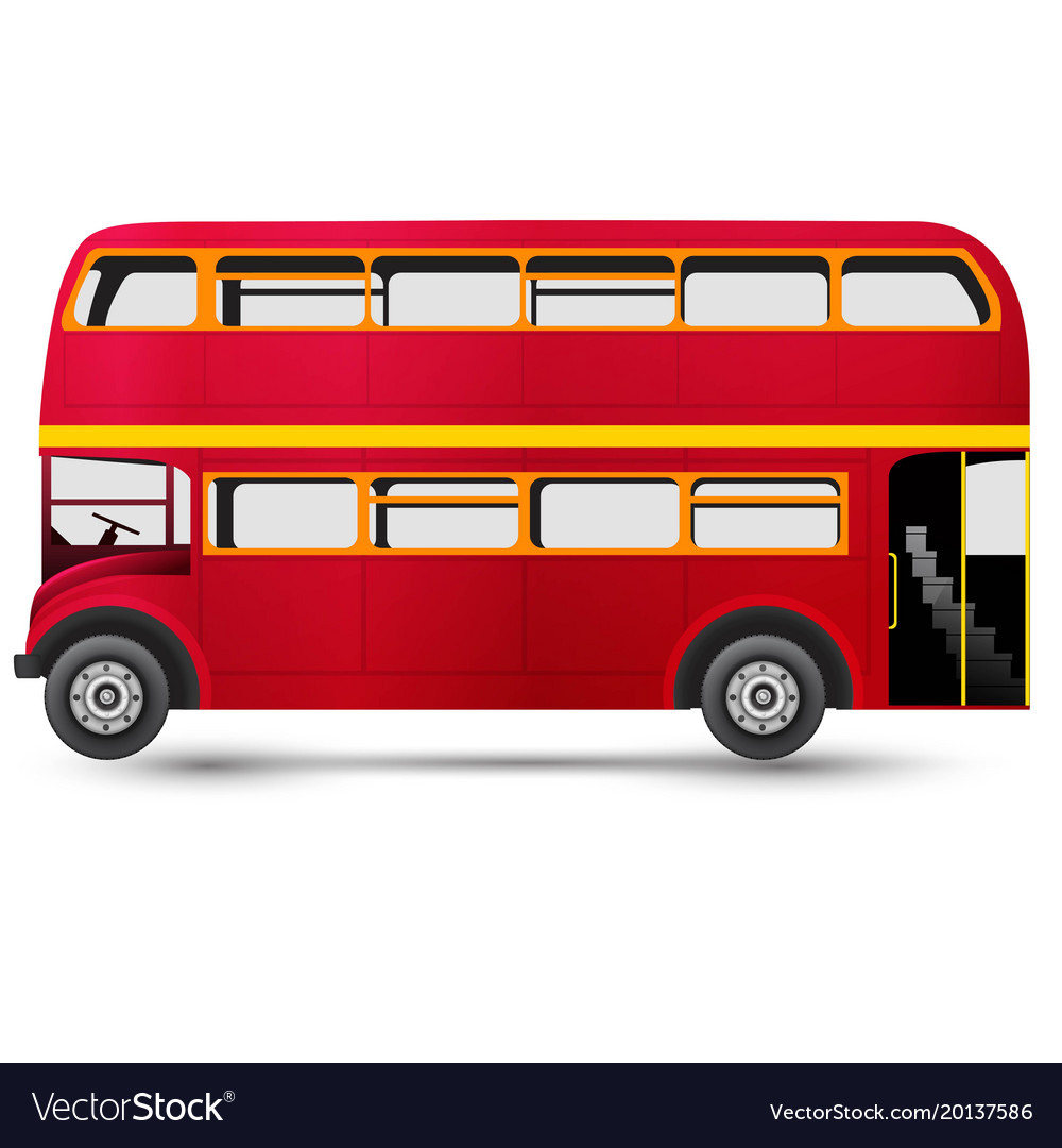 London red bus isolated on white background Vector Image