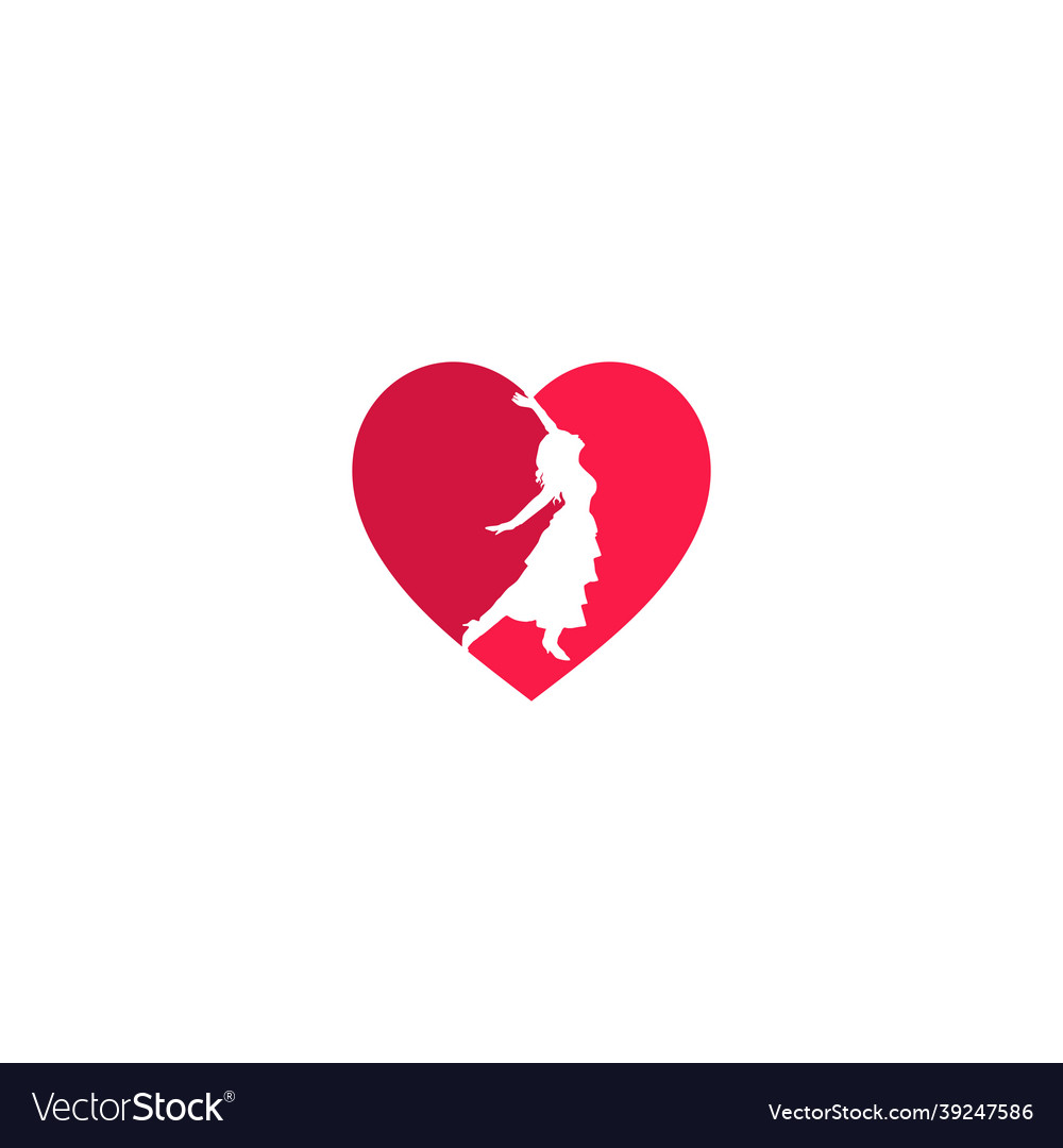 Love dancing logo symbol template