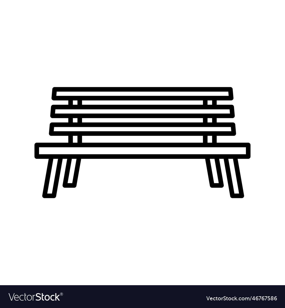 Park wooden bench icon street isolated