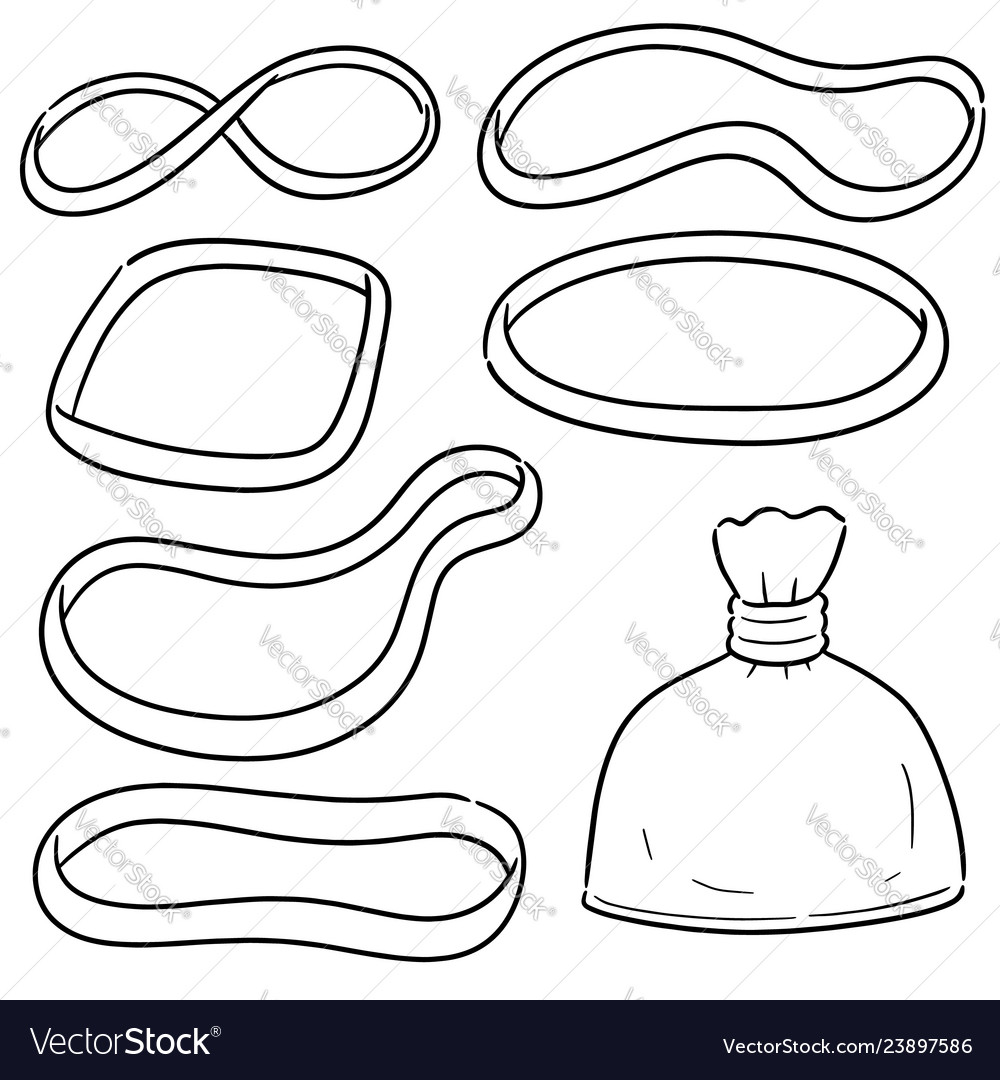 Set of rubber band Royalty Free Vector Image VectorStock