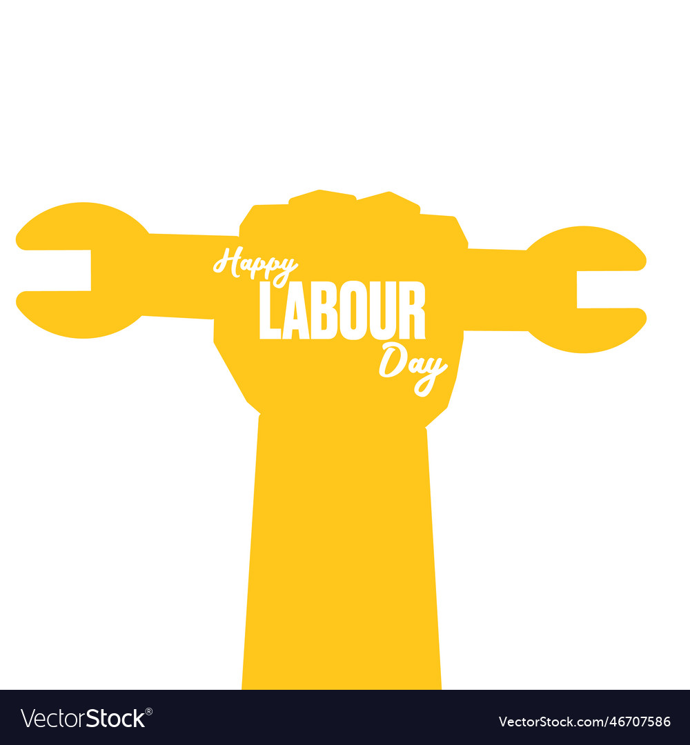 Silhouette of clenched fist holding wrench Vector Image