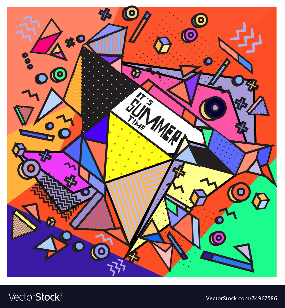 Triangle geometric forms for summer design event vector image Triangle geometric forms for summer design event