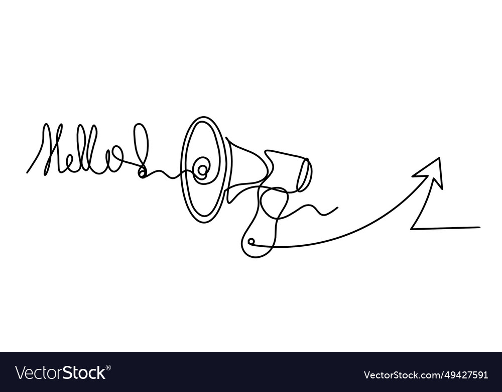 Abstract megaphone and direction as continuous