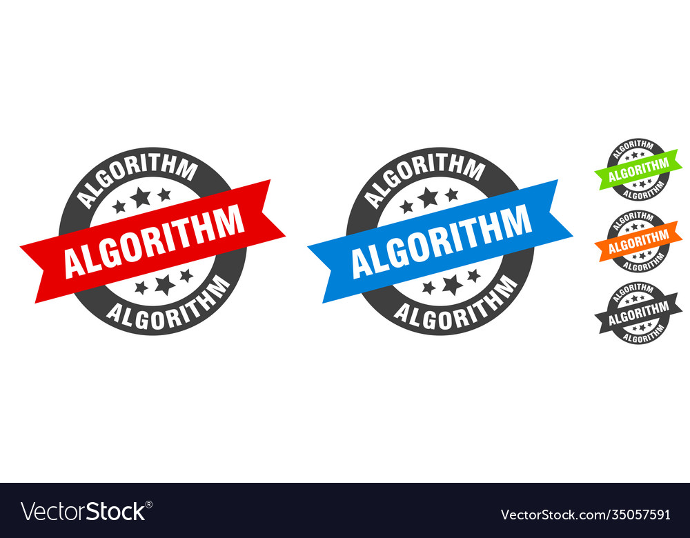 Algorithm stamp round ribbon sticker tag