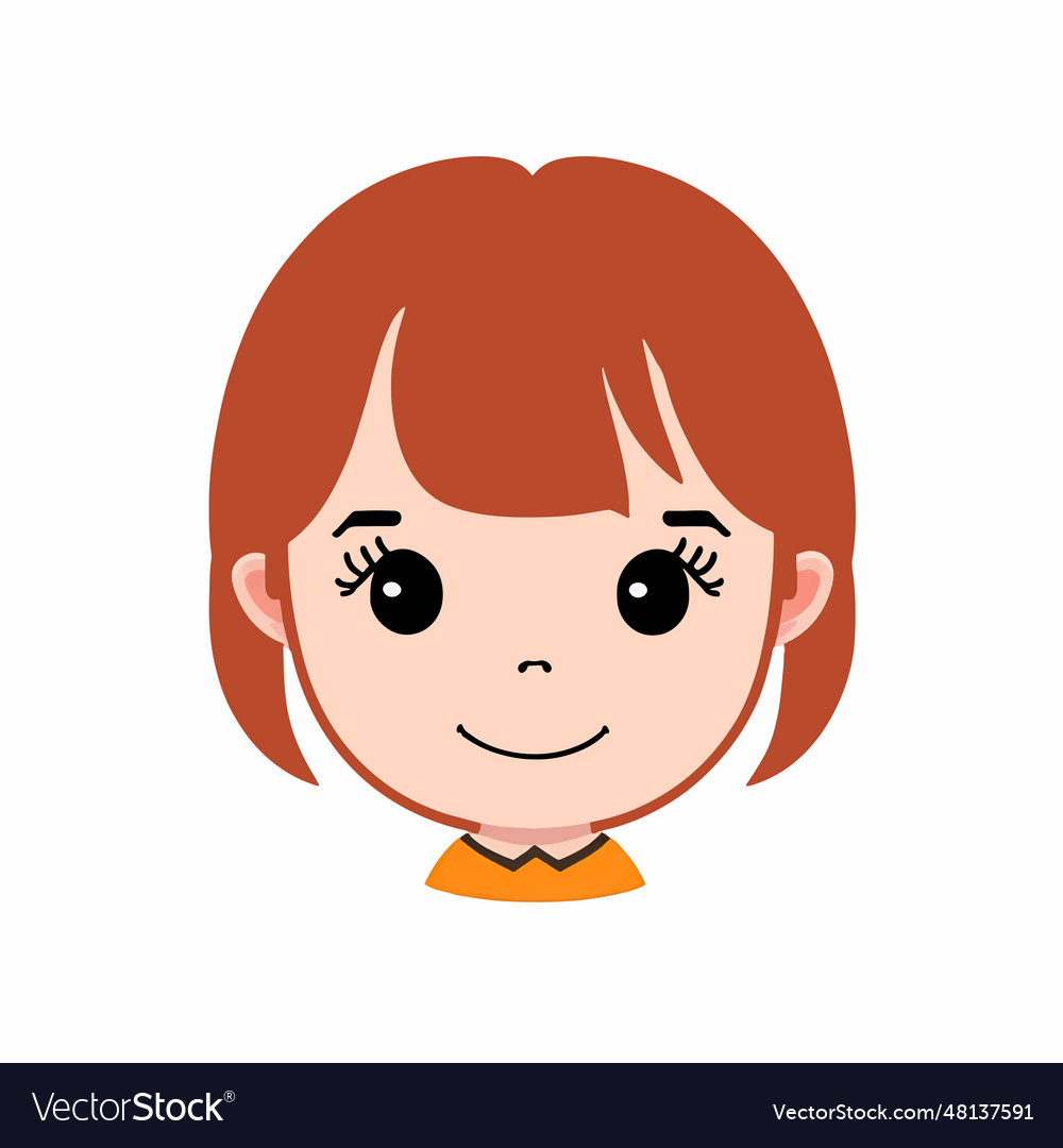 Beautiful cute girl face on white background Vector Image