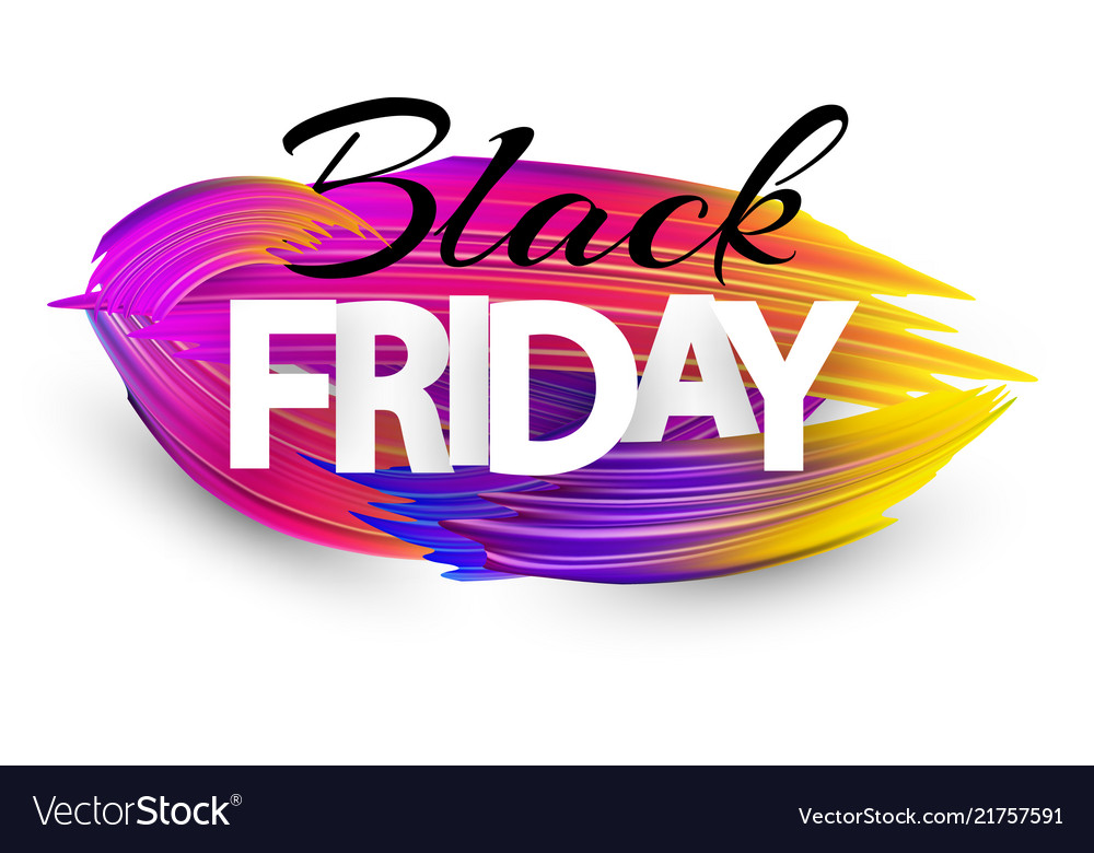 Black friday sale poster with colorful brush