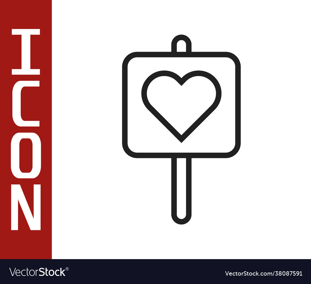 Black line map pointer with heart icon isolated vector image Black line map pointer with heart icon isolated