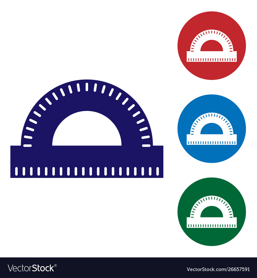 Blue protractor grid for measuring degrees icon vector image Blue protractor grid for measuring degrees icon