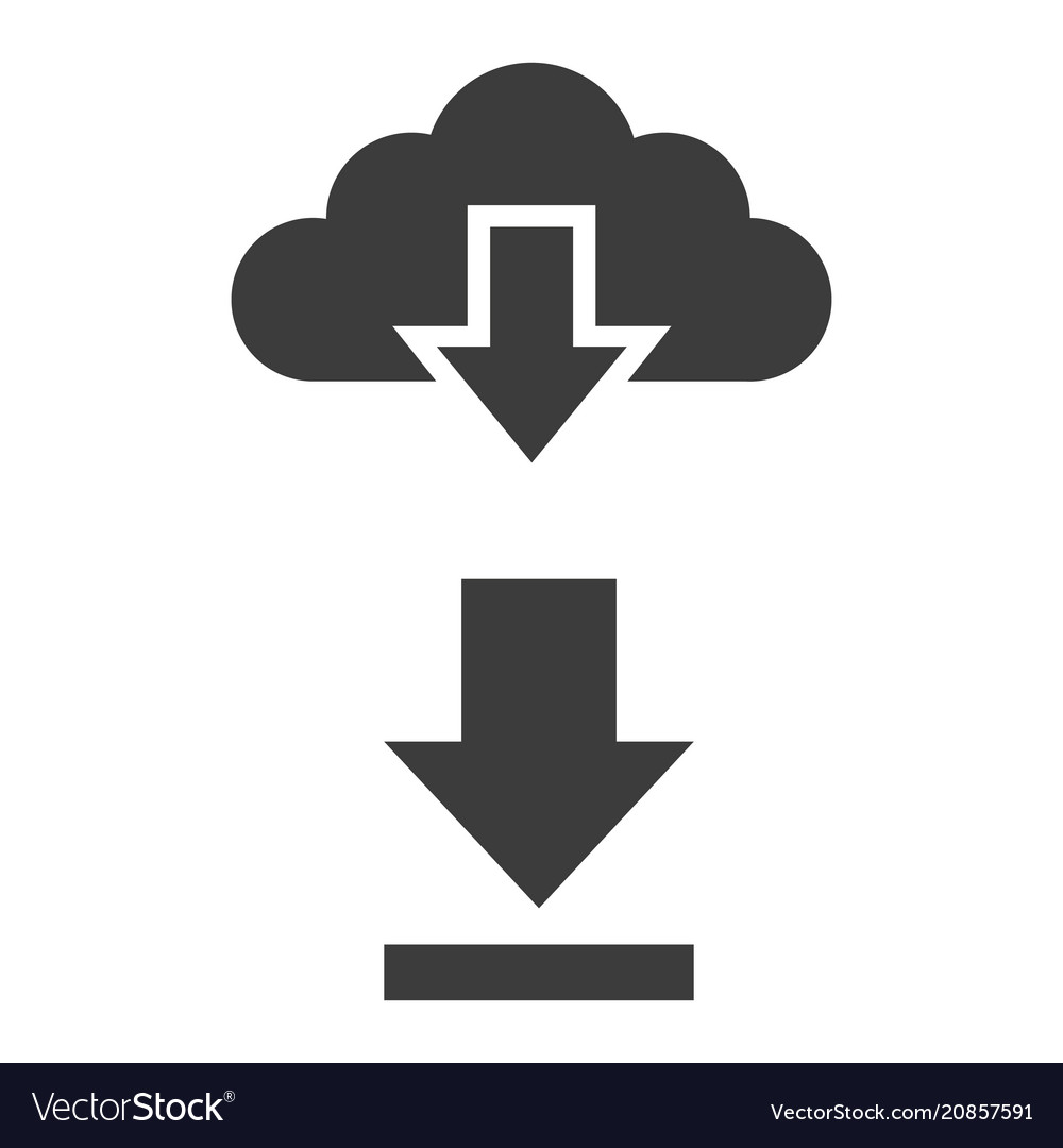 Cloud download icon on white background