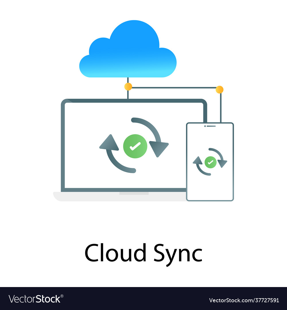 Cloud sync Royalty Free Vector Image VectorStock