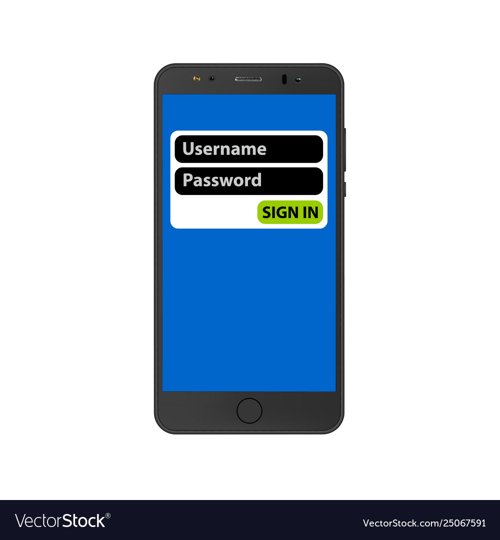 Enter your username and password on smartphon