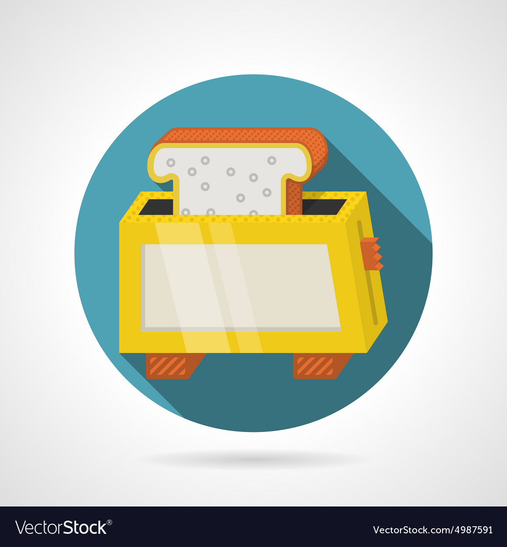 Flat color icon for yellow toaster