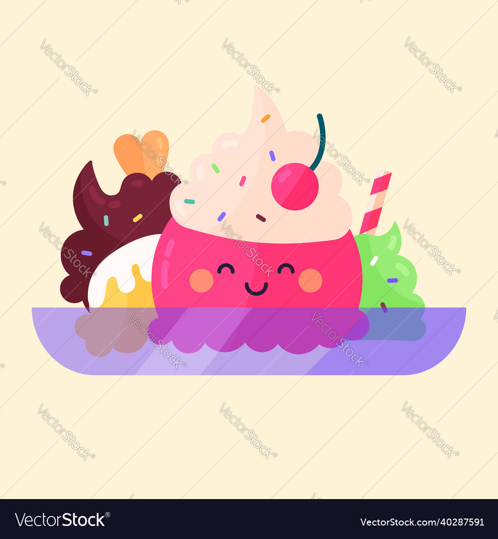 Flat design ice cream badge