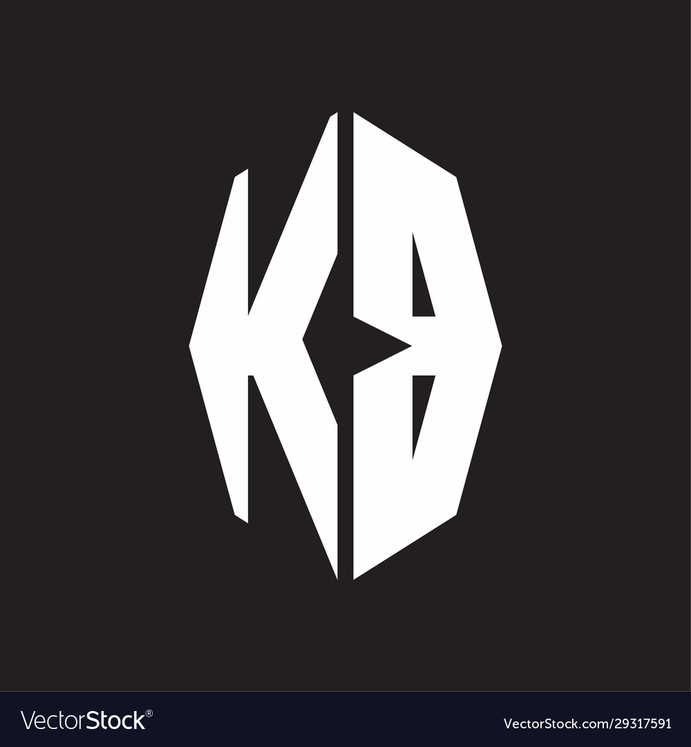 Kb logo monogram with octagonal ribbon style