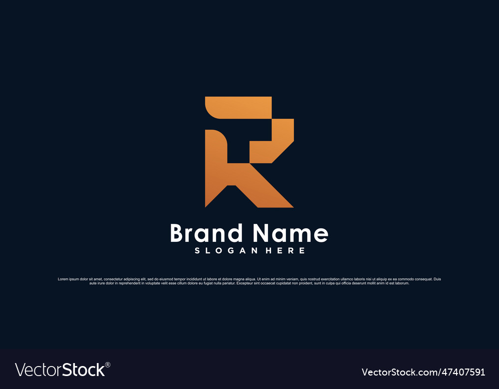 Letter r monogram logo design template Royalty Free Vector