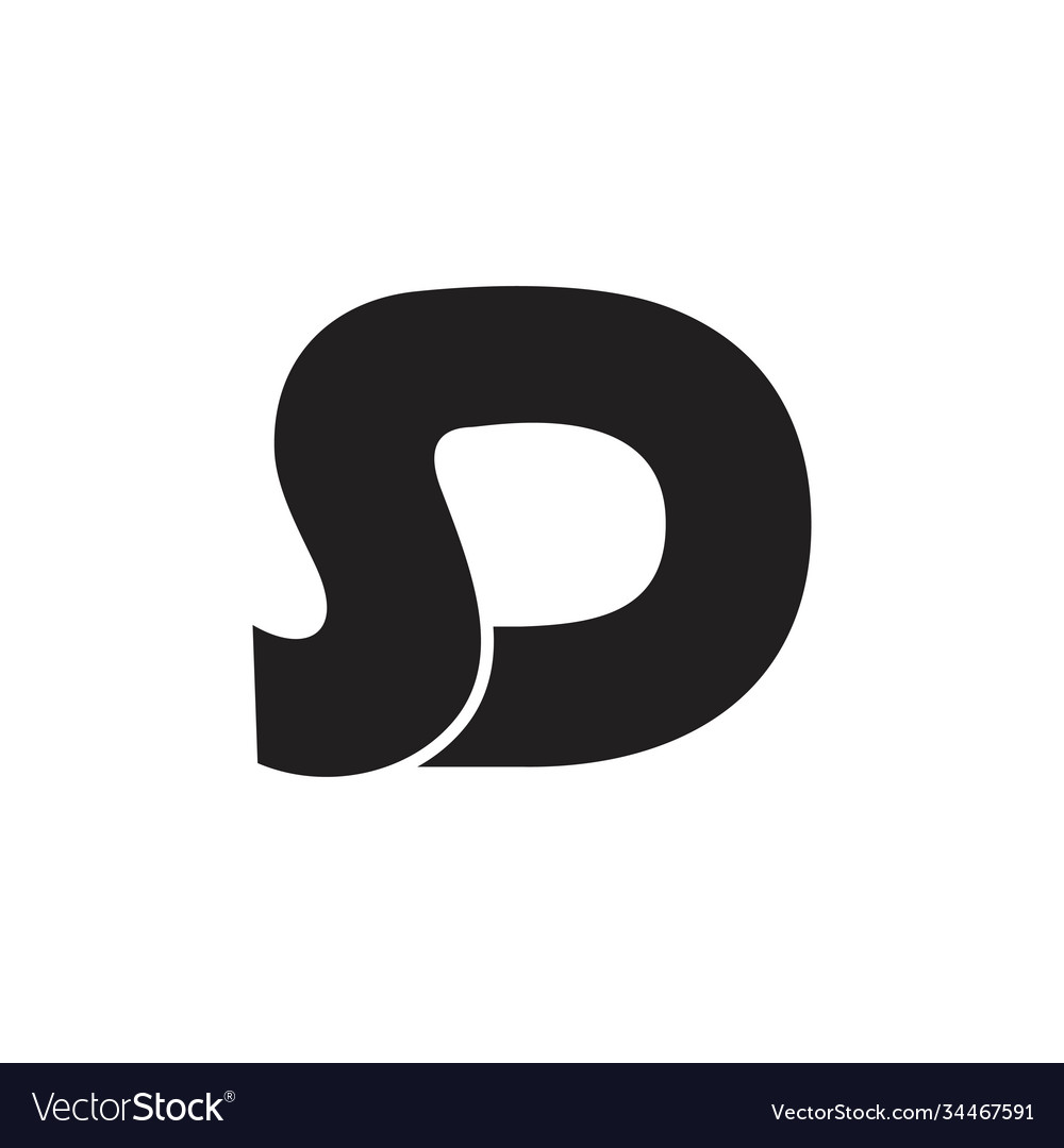 Letter sd curves flow line simple logo Royalty Free Vector