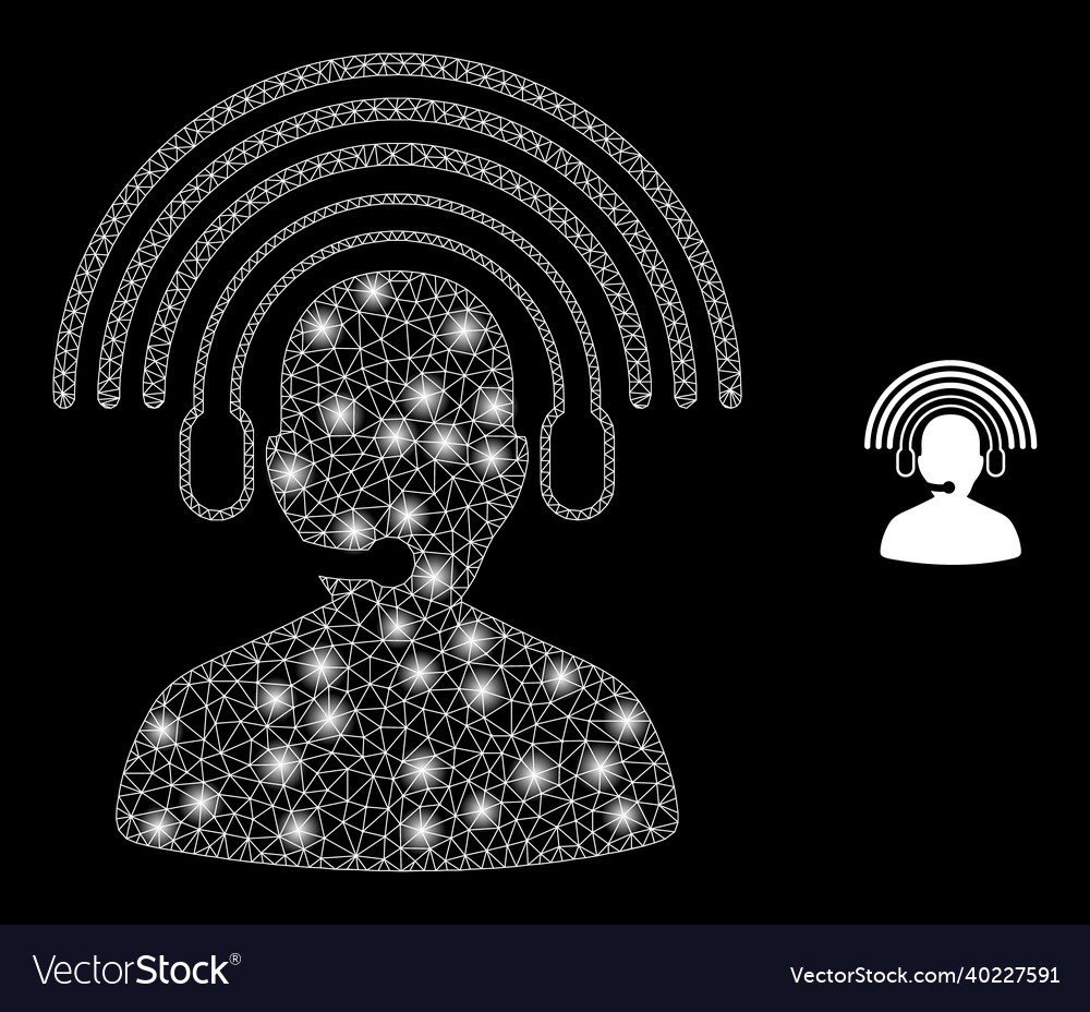 Mesh web radio operator with glitter wire vector image Mesh web radio operator with glitter wire