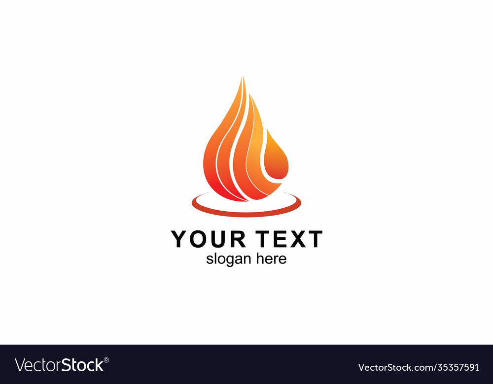 Oil Fire Gas Logo Icon Symbol Royalty Free Vector Image