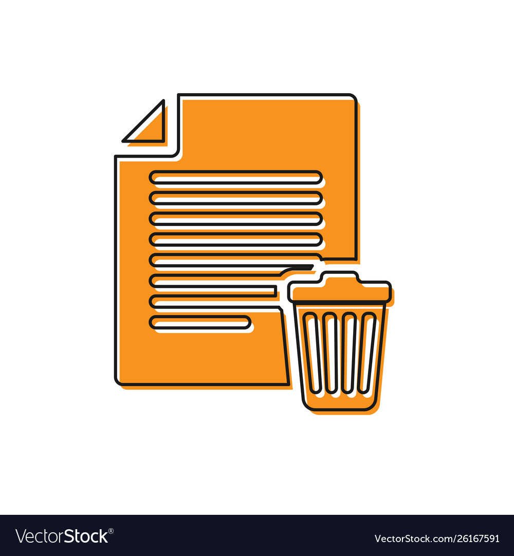 Orange delete file document icon isolated Vector Image Orange delete file document icon isolated