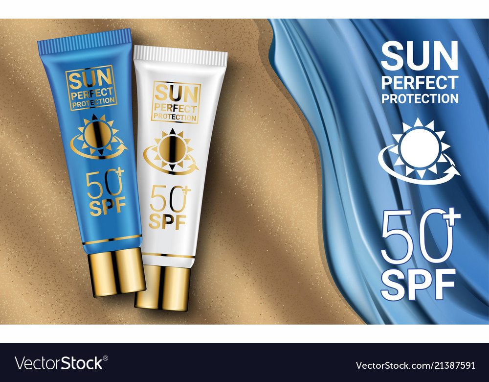 Packaging design cosmetics mockup design sun Vector Image