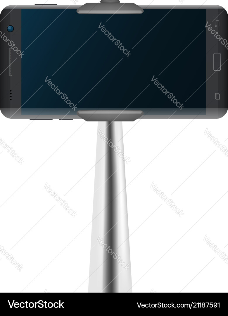Selfie stick and smartphone mockup realistic Vector Image