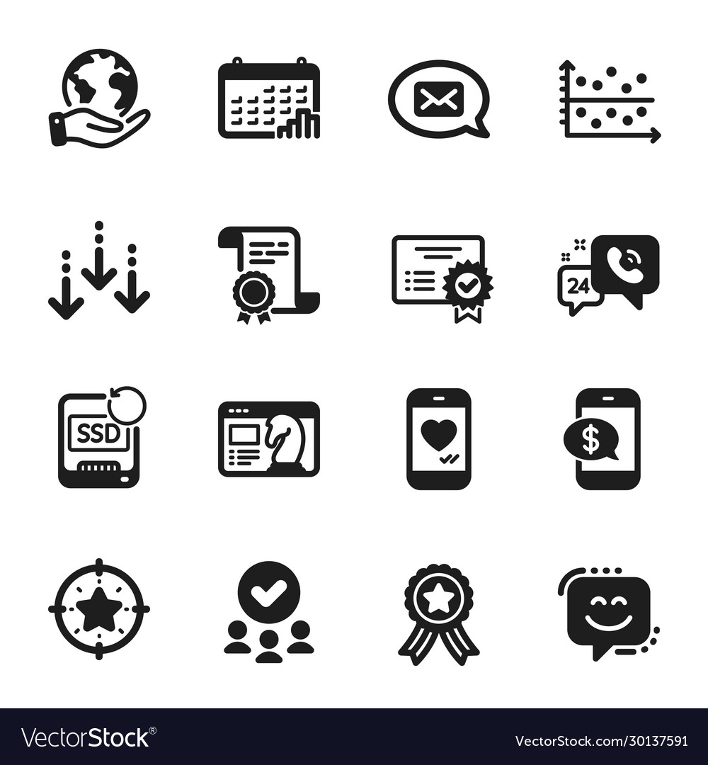 Set technology icons such as dot plot vector image Set technology icons such as dot plot