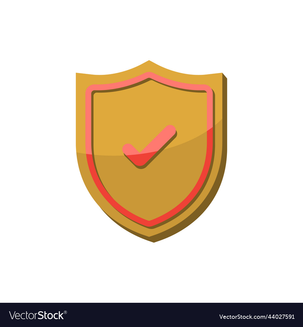 Shield with check mark or approve icon Vector Image Shield with check mark or approve icon