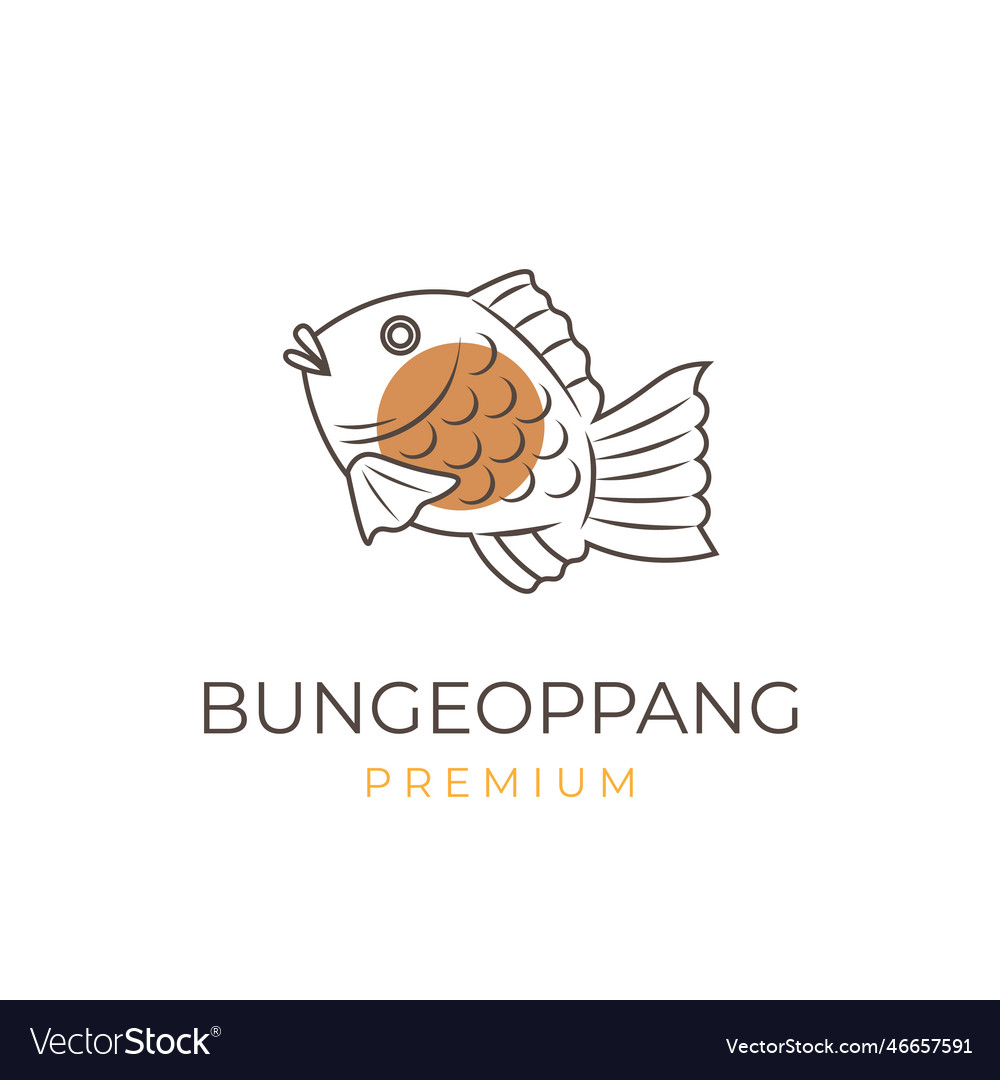 Simple line art bungeoppang taiyaki