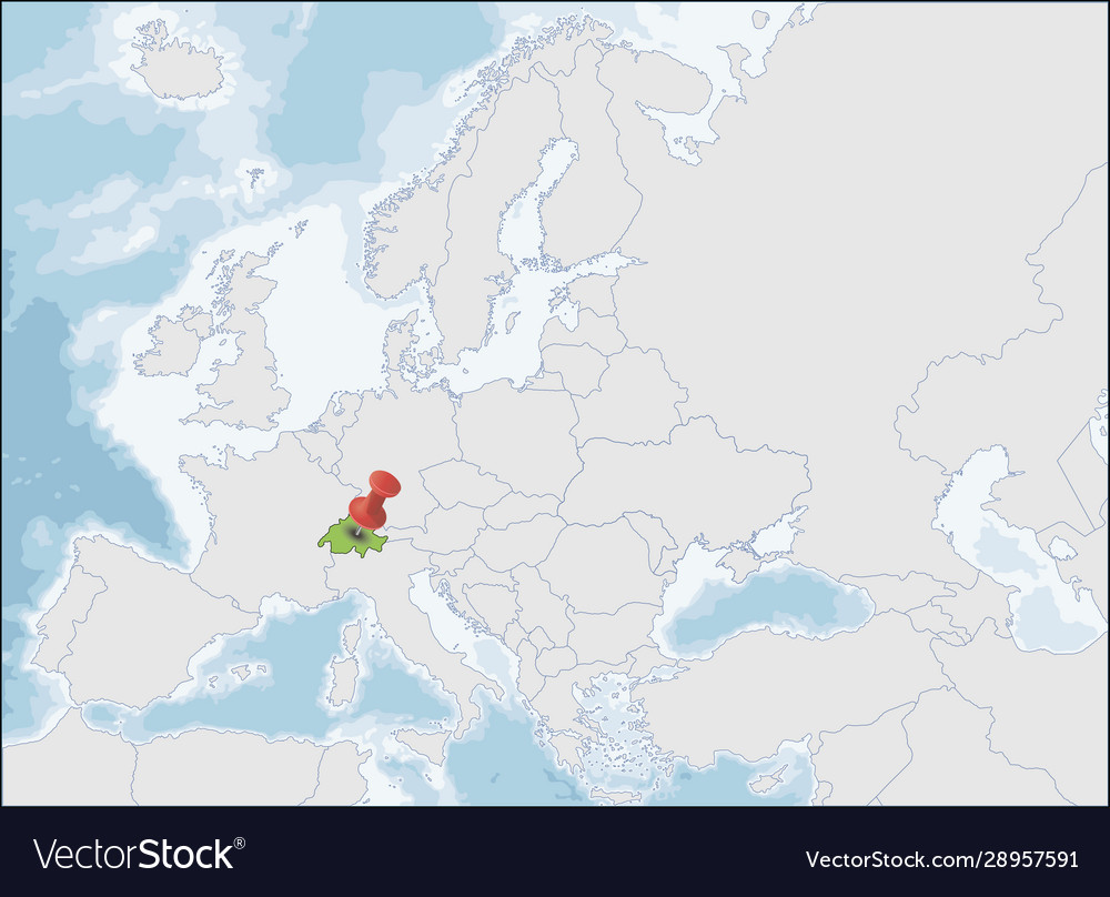 Swiss confederation location on europe map Vector Image