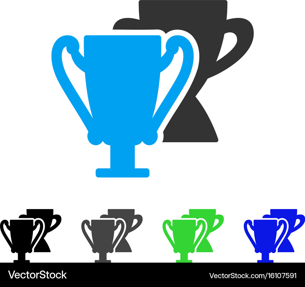 Trophy cups flat icon Royalty Free Vector Image