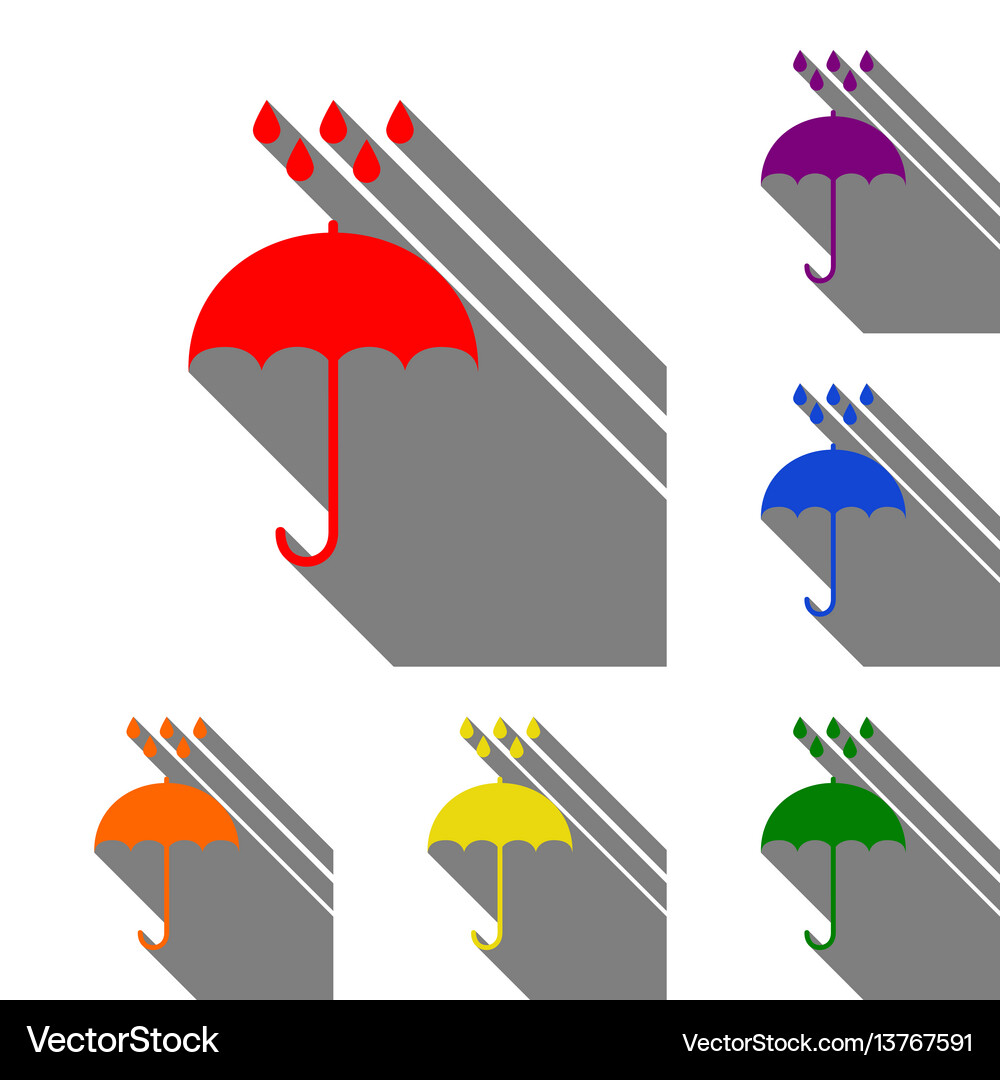 Umbrella with water drops rain protection symbol Vector Image